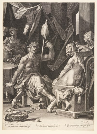 Herkules och Omphale av Aegidius Sadeler II