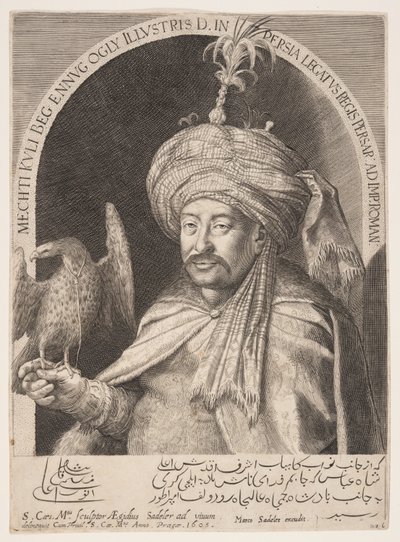 Mechti Kuli Beg (Mehdi Quli Beg), persisk ambassadör i Prag av Aegidius Sadeler II