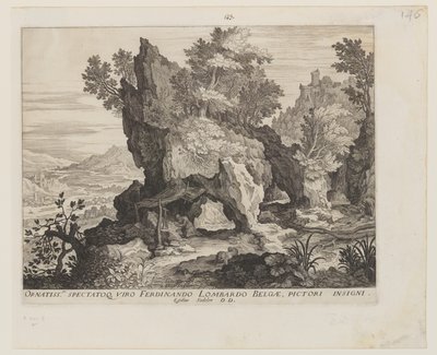 Klippigt landskap med St. Jerome av Aegidius Sadeler II