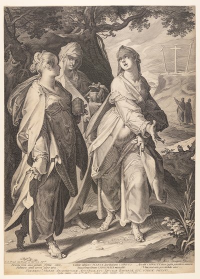 De tre kvinnorna återvänder från graven av Aegidius Sadeler II