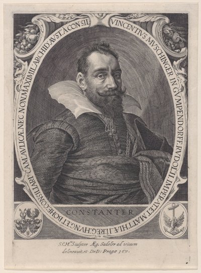 Vincenz Muschinger, råd åt kejsar Rudolph II, 1611., 1611. av Aegidius Sadeler II