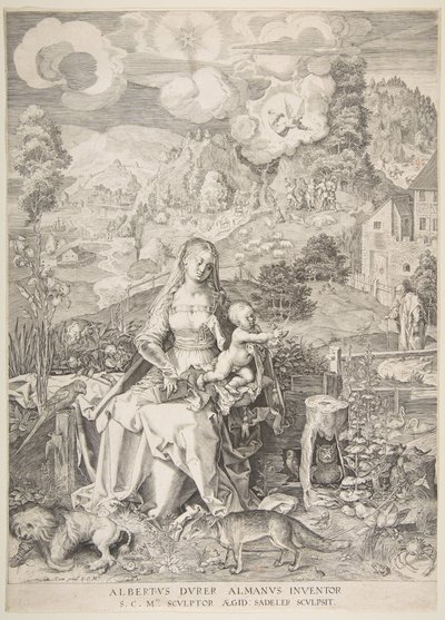Jungfru och barn i ett landskap, ca. 1597. av Aegidius Sadeler II