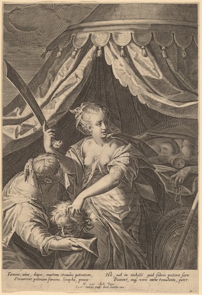Judith med huvudet av Holofernes av Aegidius Sadeler II, after Hans von Aachen