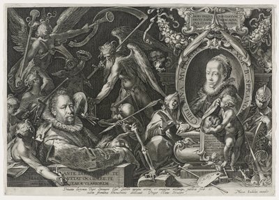 Bartholomaeus Spranger och hans hustru, Christina Muller, 1600 (gravyr på lagt papper) av Aegidius Sadeler or Saedeler
