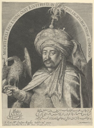 Drömmar om Cooley Beg, persisk ambassadör i Prag, 1605 av Aegidius Sadeler or Saedeler