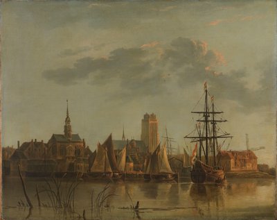 Utsikt över Dordrecht vid solnedgången av Aelbert Cuyp (copy after)