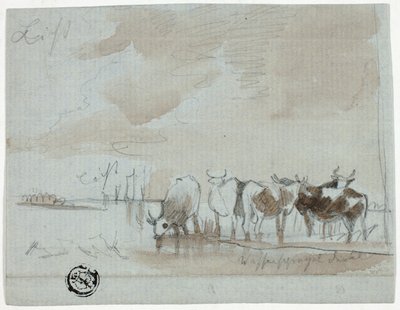 Boskap i vatten av Aelbert Cuyp
