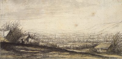 Vidsträckt landskap med stuga och boskap, sent 1600-tal av Aelbert Cuyp