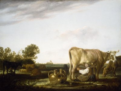 Mjölkning av kor av Aelbert Cuyp