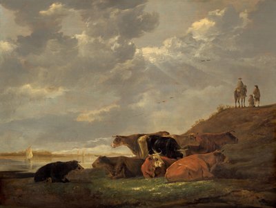 Flodlandskap med kor, 16451650. av Aelbert Cuyp