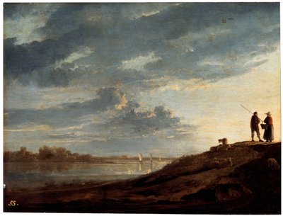 Solnedgång över floden, 1650-talet. av Aelbert Cuyp