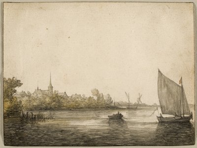 Vy över IJsselmonde sett över New Maas, c.1640 av Aelbert Cuyp