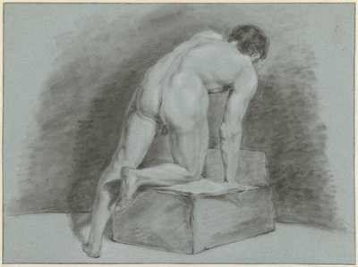 Man naken, böjd, sedd bakifrån av Aert Schouman