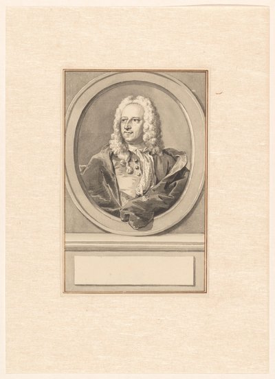 Porträtt av Abraham van Hoey, i oval, till vänster av Aert Schouman