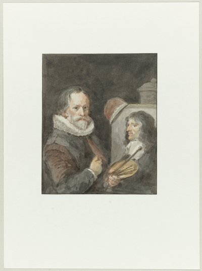 Porträtt av Michiel van Mierevelt, medan han Jacob Willemsz. Delff målar av Aert Schouman