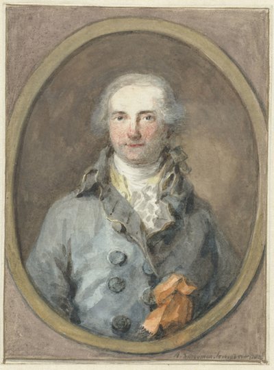 Porträtt av en gentleman i en oval ram av Aert Schouman