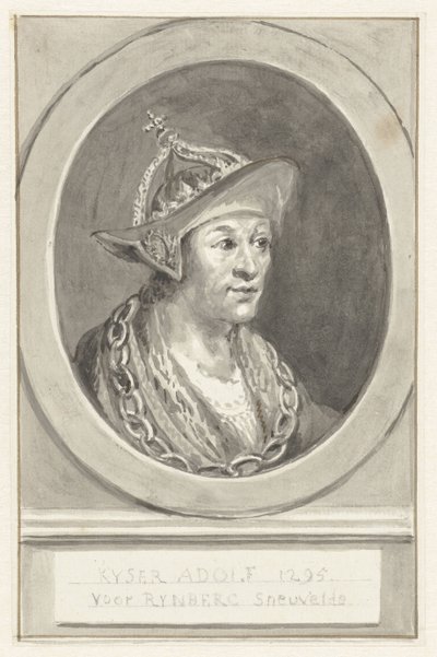 Porträtt av kejsar Adolf VII av Nassau, i oval, vänd åt höger av Aert Schouman