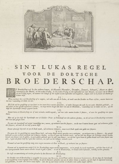 Regler för Saint Luke-gillet i Dordrecht, 1736 av Aert Schouman