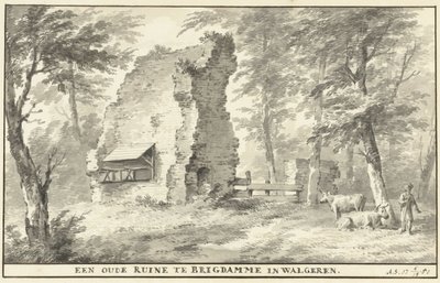 Ruiner vid Brigdamme på Walcheren En gammal ruin vid Brigdamme i Walgeren (titel på objekt) av Aert Schouman