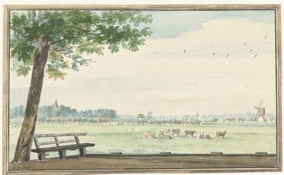 Hamlet, De Lindt, i Zwijndrechtse Waard nära Meerdervoort av Aert Schouman