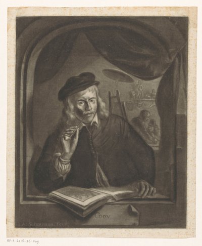 Självporträtt av Gerard Dou av Aert Schouman