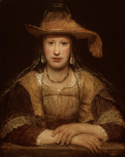 Porträtt av en ung kvinna, ca. 1690. av Aernt de Gelder