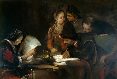 Äktenskapskontraktet, ca 1670 (olja på duk) av Aert de Gelder