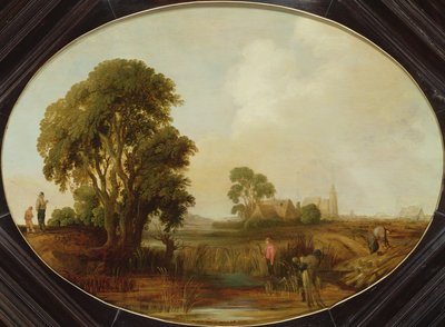 Ett landskap med vasshuggare, 1600-tal av Aert van der Neer
