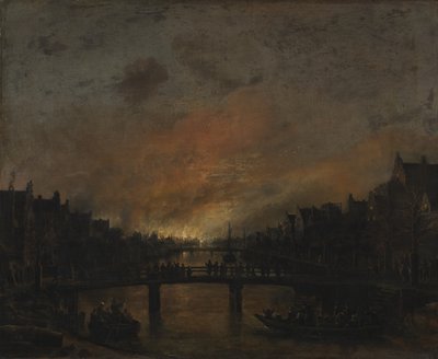 Brand i Amsterdam by Night av Aert van der Neer