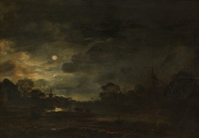 Landskap av månsken av Aert van der Neer