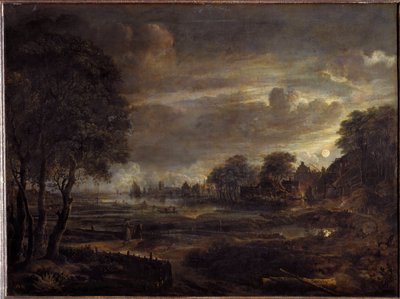 Landskap i månskenet (målning av Aert van der Neer