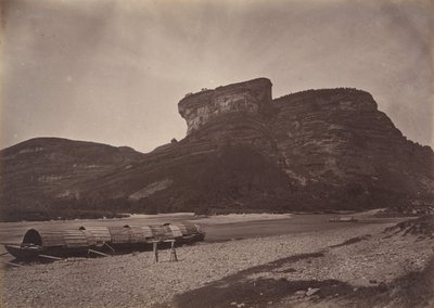 Tai-wangs tempel vid Wu ü nära Sing Chang Tea Mart, ca. 1869. av Afong Lai
