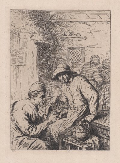 Rökarna, efter Ostade, 1800-talet. av After Adriaen van Ostade.