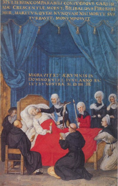 Crescentia Pirckheimers död av After Albrecht Dürer