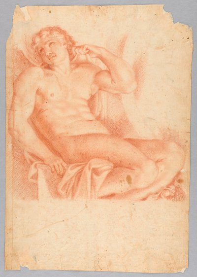 Slave från Hero and Leander i Galleria Farnese, efter Annibale Carracci av After Annibale Carracci