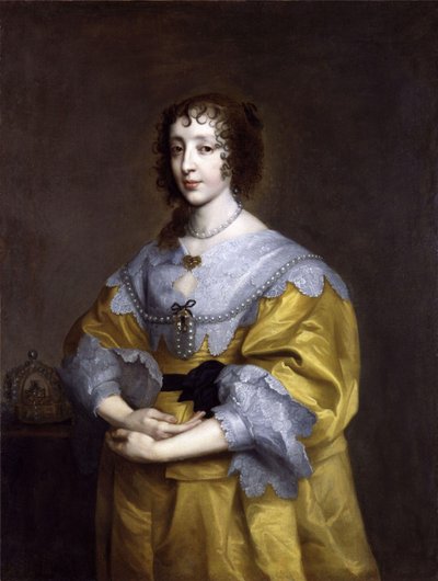 Porträtt av Henrietta Maria de Bourbon, drottning av England (1609-1669) av after Anthony van Dyck