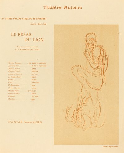 Lejonets måltid av after Auguste Rodin