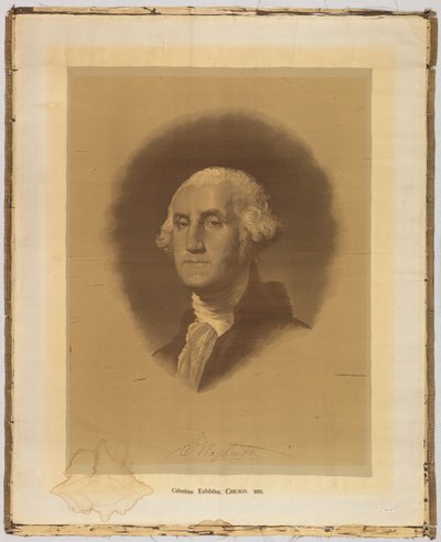 Vävt porträtt av After Gilbert Stuart