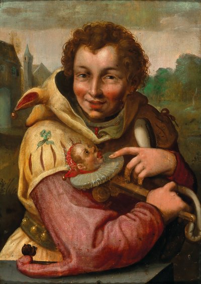 Narr med marotte efter Goltzius av after Hendrik Goltzius