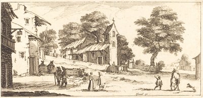 En kyrka av After Jacques Callot
