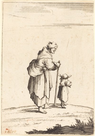 Tiggarkvinna och barn av After Jacques Callot