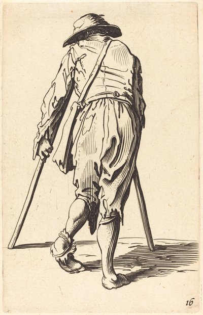 Tiggare med kryckor och hatt, bakifrån av After Jacques Callot