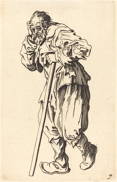 Tiggare med en pinne av After Jacques Callot
