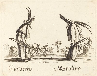Guatsetto och Mestolino av After Jacques Callot