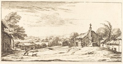 Landskap av After Jacques Callot