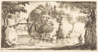 Landskap av After Jacques Callot