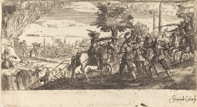 Landskap med stridsscen av After Jacques Callot