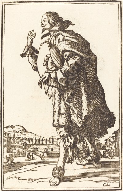 Adel man med filthatt, bugning av After Jacques Callot