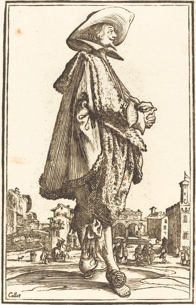 Adel man med vikta händer av After Jacques Callot