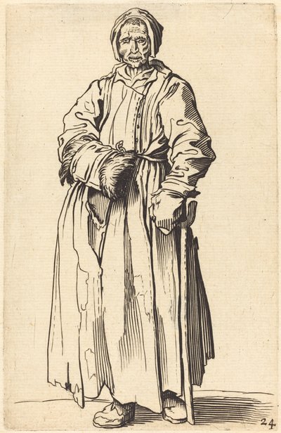 Enögd kvinna av After Jacques Callot